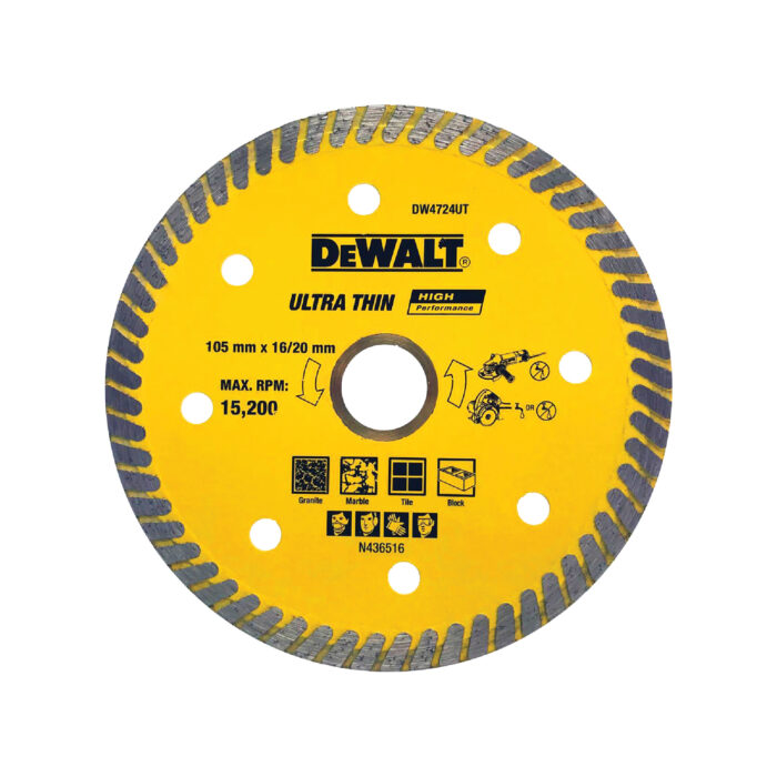 09 Dewalt DW4724UT-B1 105mm x 16.20mm Diamond Wheel